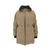 Gucci Gg Canvas Padded Jacket In Brown