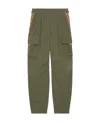 Gucci Cotton Ripstop Cargo Pants With Monogram Fabric Inserts In Green
