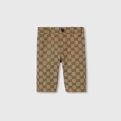 Gucci Babies' Gg Canvas Pant In Beige