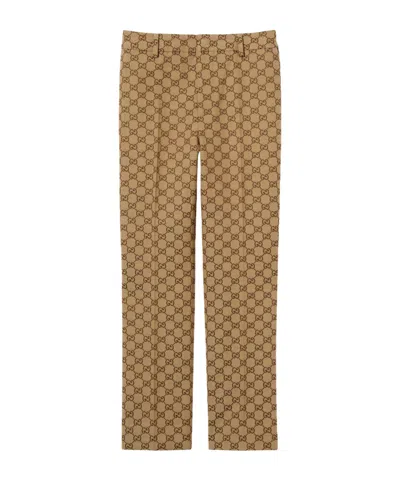 Gucci Gg Canvas Pant In Brown