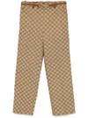 Gucci Gg Supreme Trousers In Brown