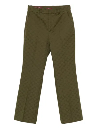 Gucci `gg Canvas` Pants In Green