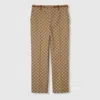 Gucci Tailored Pants With Distinctive Logo Pattern In Brown