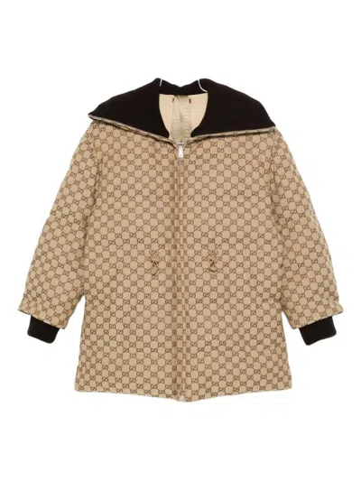 Gucci Gg Canvas Parka Coat In Multi