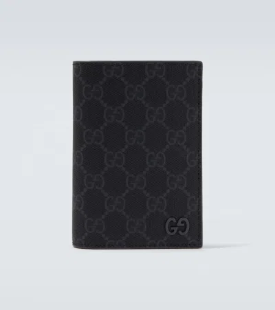 Gucci Gg Canvas Passport Holder In Black