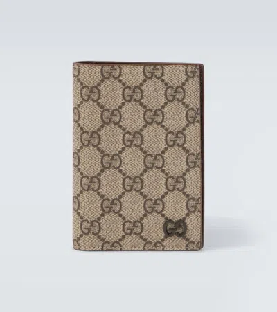 Gucci Gg Canvas Passport Holder In Brown