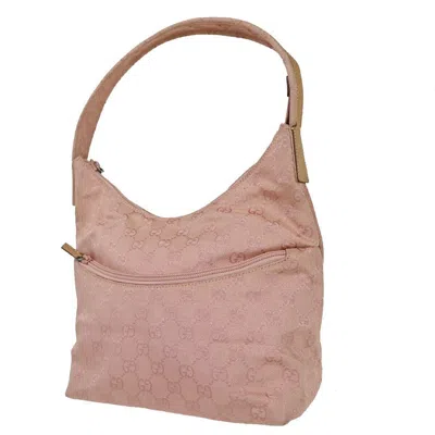 Gucci Gg Canvas Pink Canvas Shoulder Bag ()