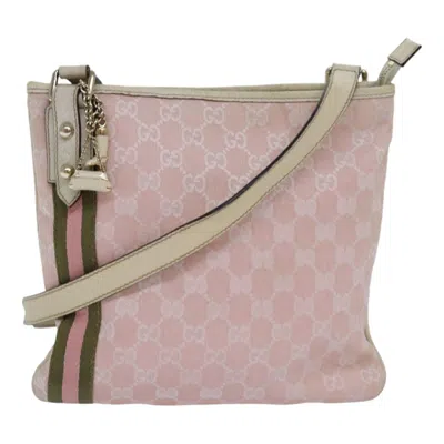 Pre-owned Gucci Gg Canvas Pink Canvas Shoulder Bag ()