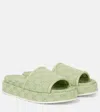 Gucci Gg Canvas Platform Slides In Green