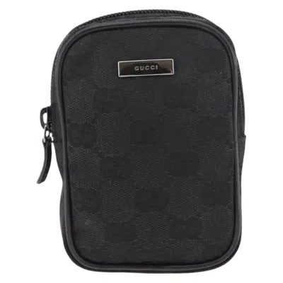 Pre-owned Gucci Gg Canvas Pouch Canvas Black Canvas Clutche & Pouche Bag ()
