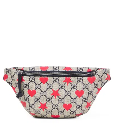 Gucci Kids' Gg Canvas Printed Belt Bag In Black