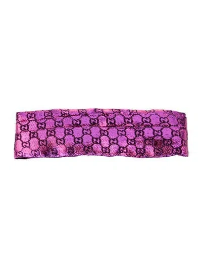 Pre-owned Gucci Gg Canvas Printed Headband In Pink