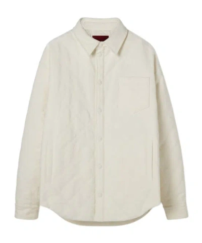 Gucci Gg Canvas Quilted Shirt Jacket In White