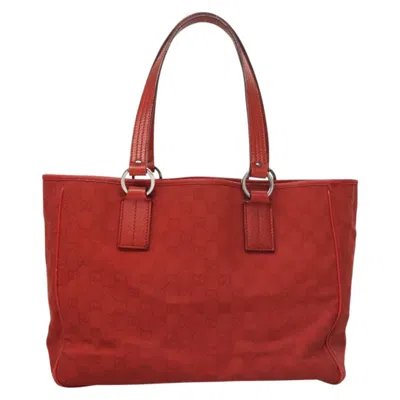 Pre-owned Gucci Gg Canvas Red Canvas Tote Bag ()