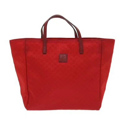 Gucci Gg Canvas Red Synthetic Tote Bag () In Black