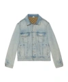 Gucci Gg Canvas Reversible Denim Jacket In Blue