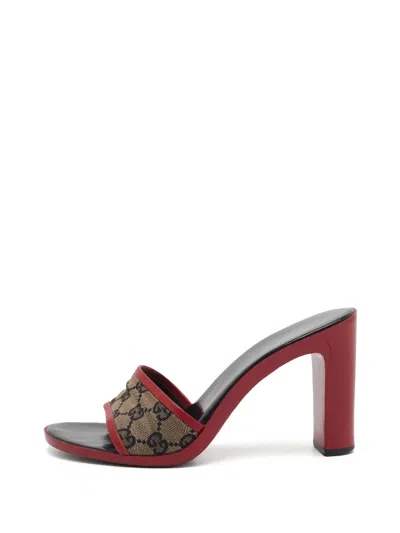 Pre-owned Gucci Gg Canvas Sandals In Neutral