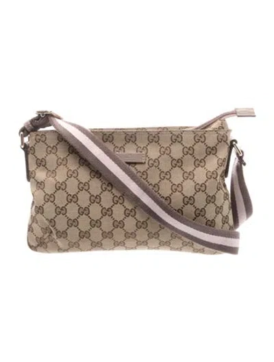 Pre-owned Gucci Gg Canvas Sherry Line Small In Neutrals