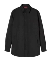 Gucci Mens Black Monogram-pattern Long-sleeves Relaxed-fit Cotton-blend Shirt In Black