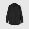Gucci Mens Black Monogram-pattern Long-sleeves Relaxed-fit Cotton-blend Shirt In Black