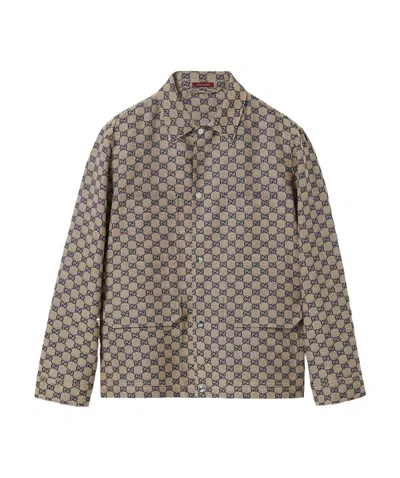 GUCCI GUCCI MONOGRAMMED BUTTON-UP JACKET