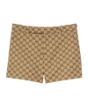 Gucci Gg Detail Belted Pocketed Shorts In Brown