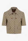 Gucci Gg Fabric Jacket In Camel