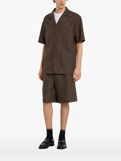 Gucci Gg Canvas Shorts In Brown