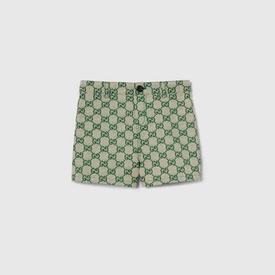 Gucci Babies' Gg Canvas Shorts In Green