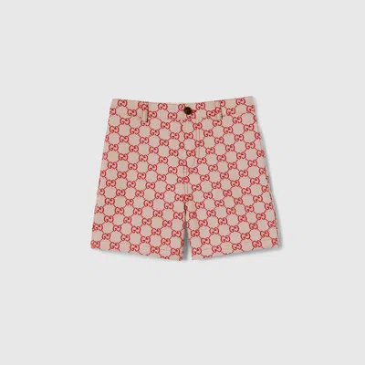 Gucci Kids' Gg Canvas Shorts In Red