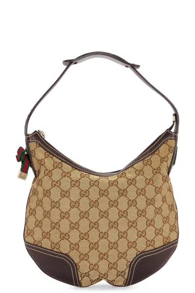 Gucci Gg Canvas Shoulder Bag In Beige