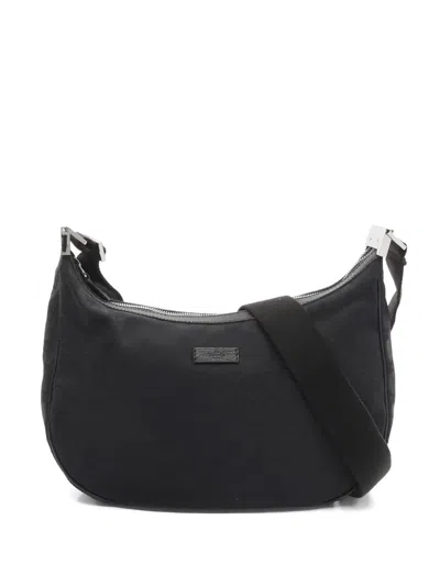 Pre-owned Gucci Gg Canvas Shoulder Bag In Black