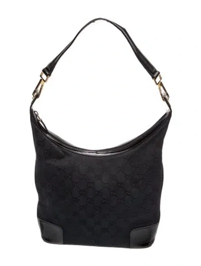 Pre-owned Gucci Gg Canvas Shoulder Bag In Black