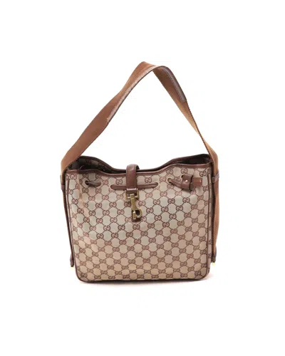 Gucci Gg Canvas Shoulder Bag In Brown