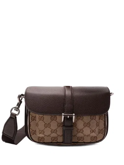 Gucci Gg-canvas Shoulder Bag In Brown