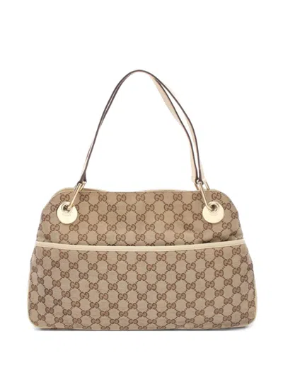 Pre-owned Gucci Gg Canvas Shoulder Bag In Neutral