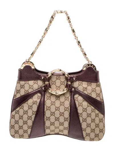 Pre-owned Gucci Gg Canvas Shoulder Bag In Neutral