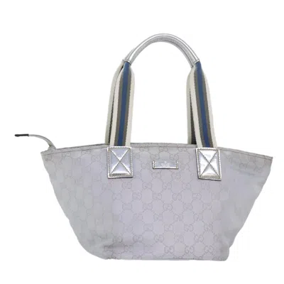 Pre-owned Gucci Gg Canvas Silver Canvas Tote Bag ()