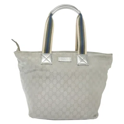 Pre-owned Gucci Gg Canvas Silver Canvas Tote Bag ()