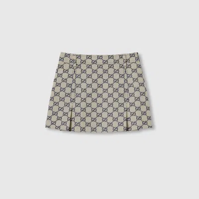 Gucci Kids' Gg Canvas Skirt In Blue