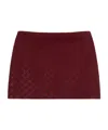 Gucci Gg Fabric High Waist Geometric Mini Skirt In Burgundy
