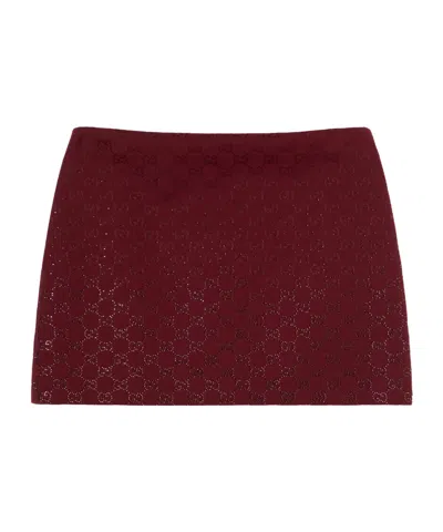 GUCCI GUCCI GG EMBELLISHED MINI SKIRT