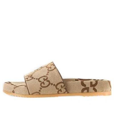 Gucci Gg Canvas Slide Sandal 'camel Monogram'