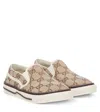 Gucci Gg Canvas Slip-on Shoes In Brown