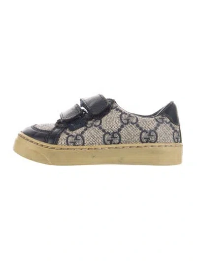 Pre-owned Gucci Babies' Gg Canvas Sneakers In Blue