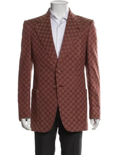 Pre-owned Gucci Gg Canvas Sport Coat In Burgundy