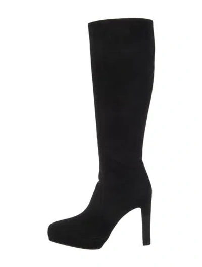 Pre-owned Gucci Gg Canvas Suede Boots In Black