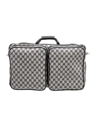 Pre-owned Gucci Gg Canvas Suitcase Vintage In Grey