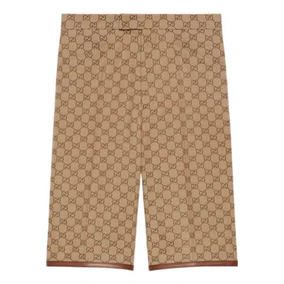 Gucci Gg Canvas Tailored Shorts 'beige' In Brown