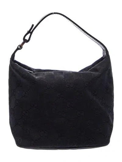 Pre-owned Gucci Gg Canvas Top Handle Bag Vintage In Black